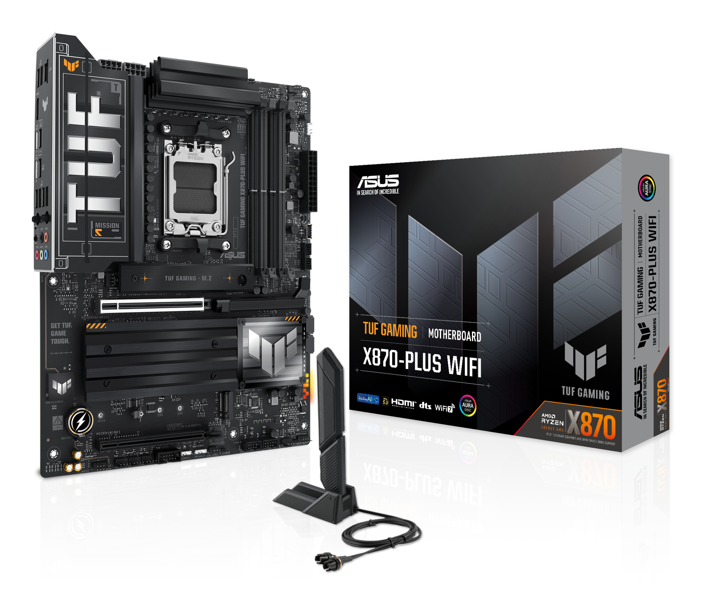278d5f80c54a7db5c0aa0e76796b67860d2fc221 MB ASUS AM5 TUF GAMING X870-PLUS WIFI DDR5 BOX ATX - Imagen 1