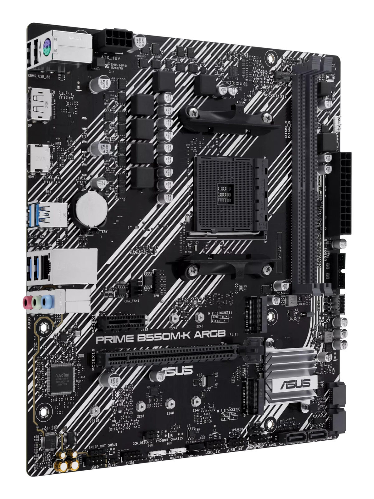 MB ASUS AM4 PRIME B550M-K ARGB DDR4 BOX M-ATX - Imagen 3