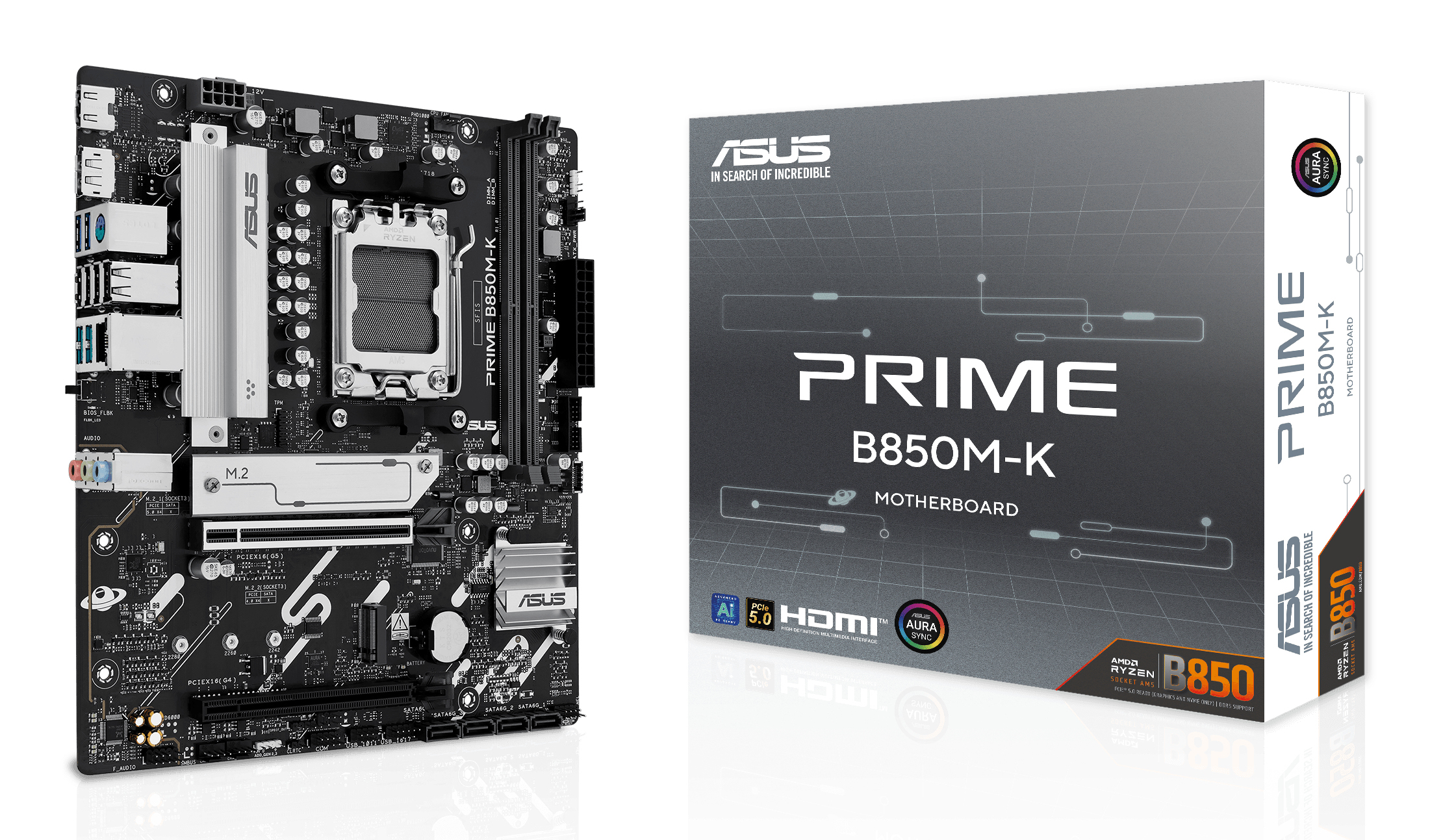 ab876ca5c0cba393e6de6bdeab0dae53f24ea6ff MB ASUS AM5 PRIME B850M-K DDR5 BOX - Imagen 1