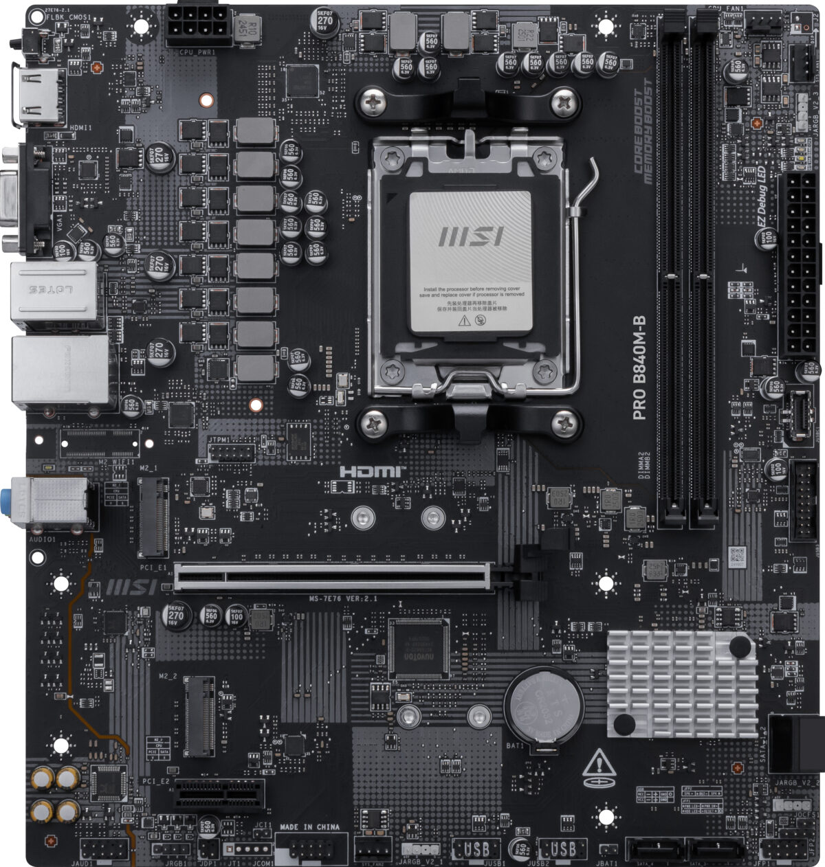 MB MSI AM5 PRO B840M-B DDR5 BOX M-ATX - Imagen 2