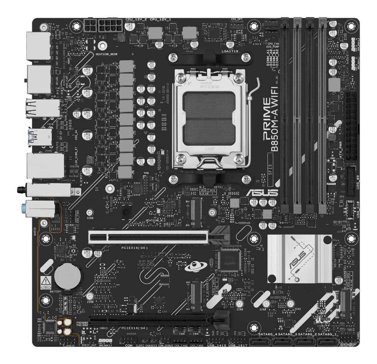 MB ASUS AM5 PRIME B850M-A WIFI DDR5 BOX - Imagen 2