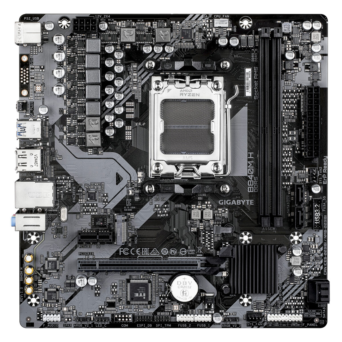 MB GIGABYTE AM5 B840M H DDR5 BOX M-ATX - Imagen 2