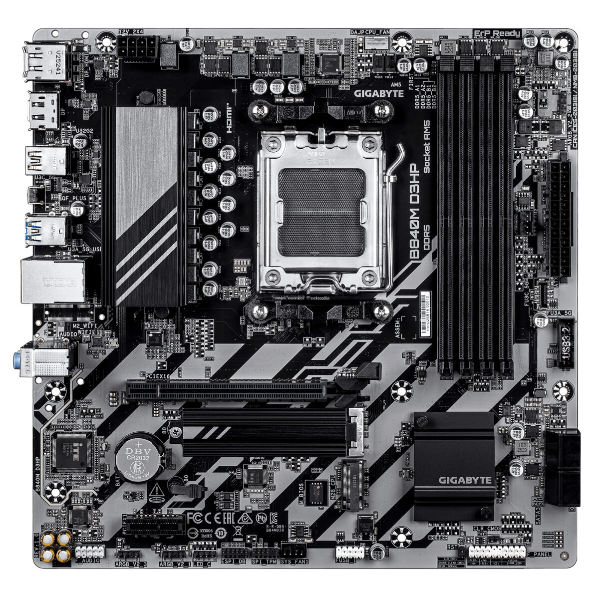 MB GIGABYTE AM5 B840M D3HP DDR5 BOX M-ATX - Imagen 2