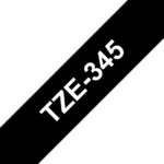 CINTA P/ROTU BROTHER TZE345 18MM BLANCO/NEGRO
