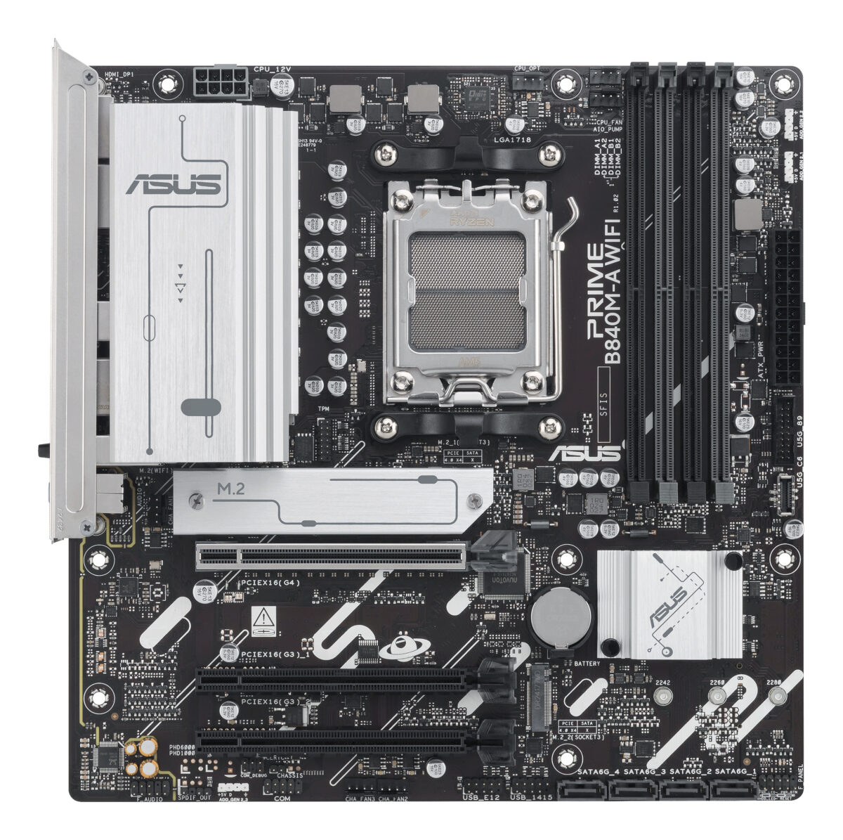 MB ASUS AM5 PRIME B840M-A WIFI DDR5 BOX M-ATX - Imagen 2