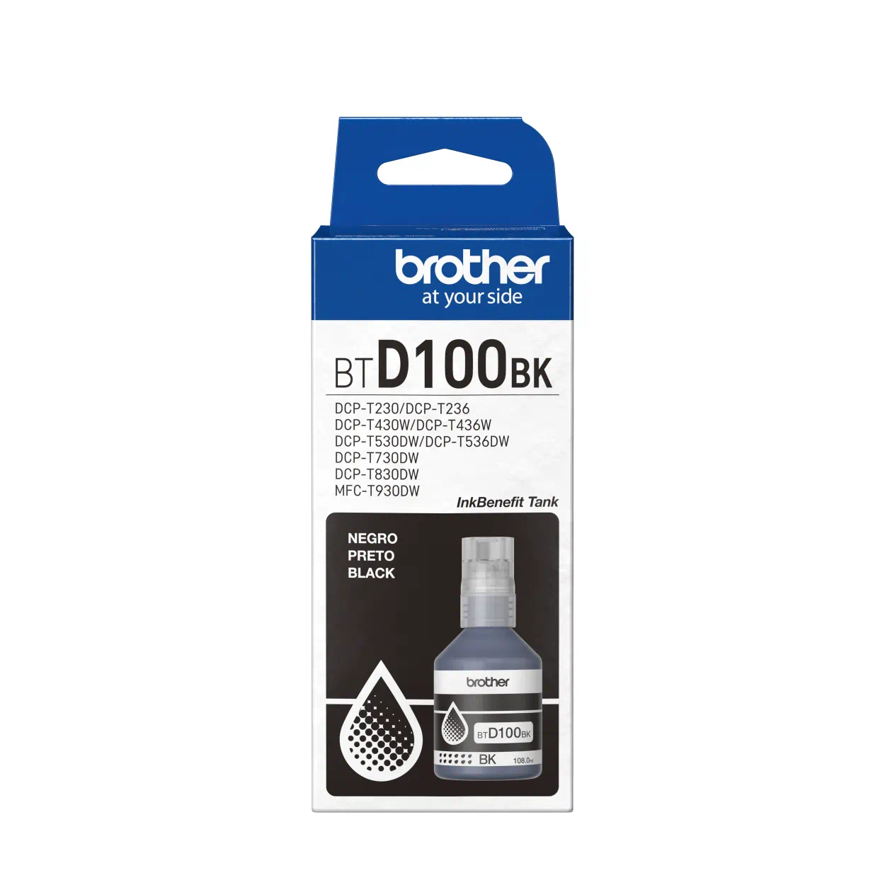 Botella-Tinta-Brother-BTD100BK BOTELLA BROTHER BTD100BK 7500 PAG (BLACK) - Imagen 1