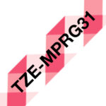 CINTA P/ROTU BROTHER TZEMPRG31 12MM CUADRILLE ROJO